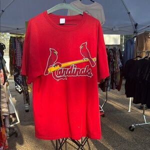 Red Cardinals Graphic T-Shirt vintage Russel made in the USA MLB baseball